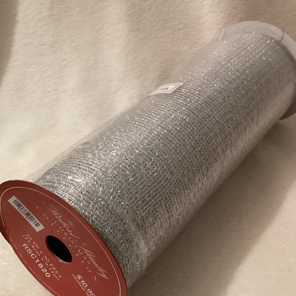 Silver Metallic Wired Edge Ribbon ~ 10” x 30 Feet ~ NIP Robert Stanley RSC1820